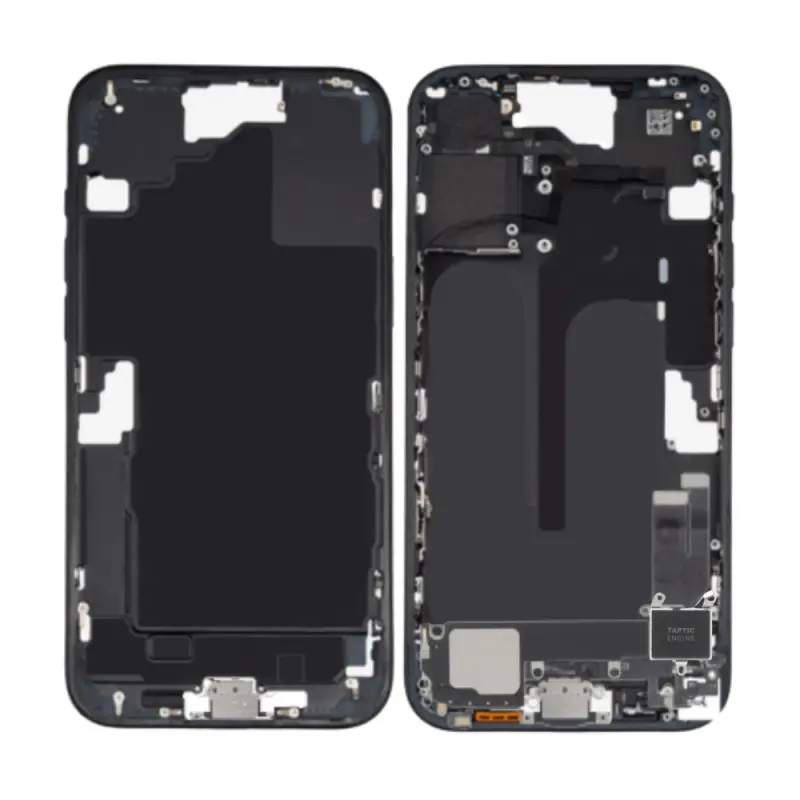 Chassis iPhone 16E Connecteur de charge sans Vitre Arrière sans Batterie Noir (Original Demonté) Grade A