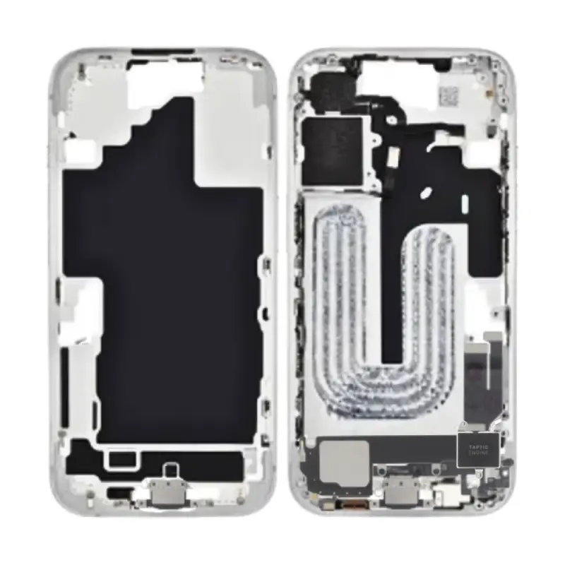 Chassis iPhone 16E eSIM Connecteur de charge sans Vitre Arrière sans Batterie Blanc (Original Demonté) Grade AB