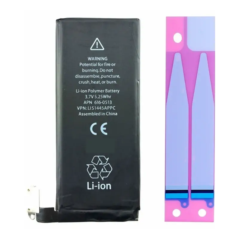 Batterie 616-0513/0512/0521/0520 1420mAh iPhone 4 avec Adhésifs - Pure Cobalt (ECO Ti)