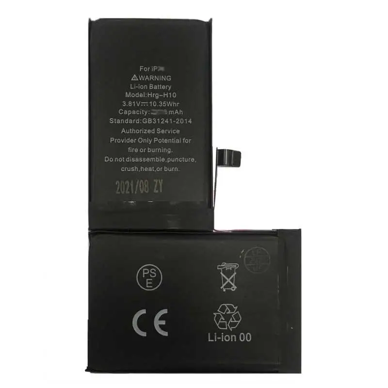 Batterie 616-00351/616-00346 2716mAh iPhone X 3.81V + Adhésifs - Puce Ti (ECO Luxe) Alternative d'origine