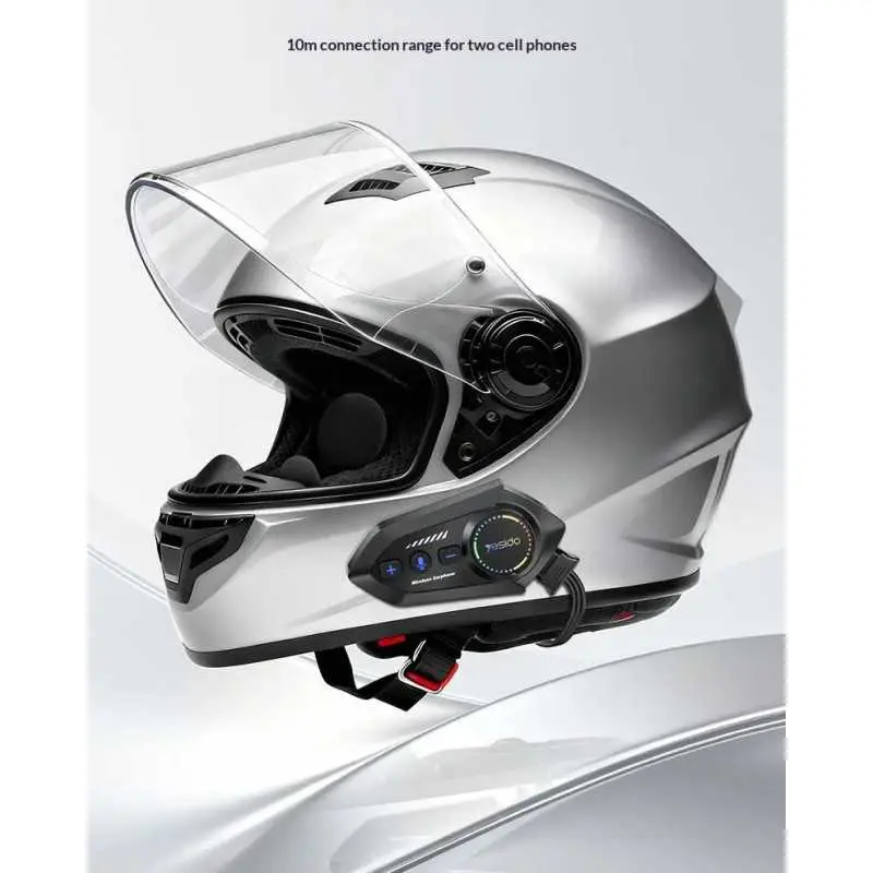 Casque Audio Bluetooth Intra-Auriculaires YESIDO VC19 - Réduction de Bruit - Double Micro - Autonomie Longue - pour Moto