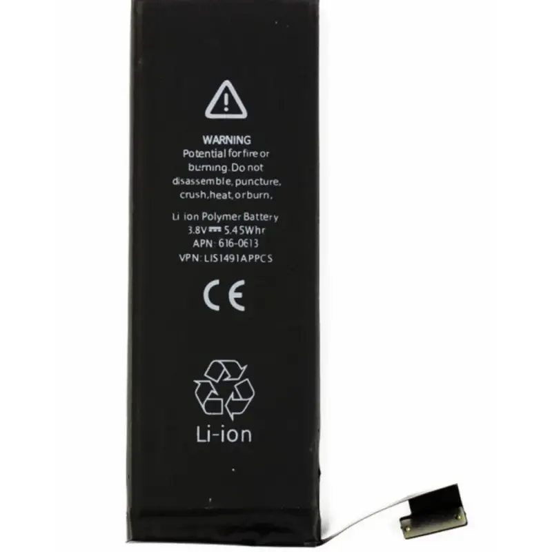 Batterie 616-0613/0610 1440mAh iPhone 5 avec Adhésifs - Pure Cobalt (ECO Ti)