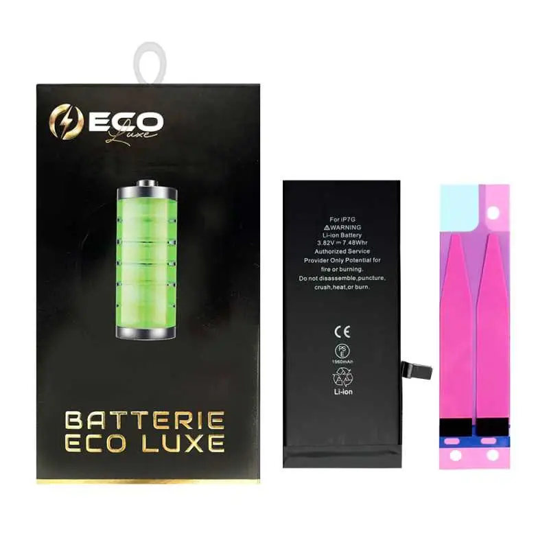 Batterie 616-00255 1960mAh iPhone 7 3.8V + Adhésifs - Puce Ti (ECO Luxe) Alternative d'origine